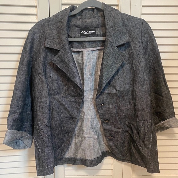 Vivian Shyu Navy Blazer Size Large - Picture 4 of 4